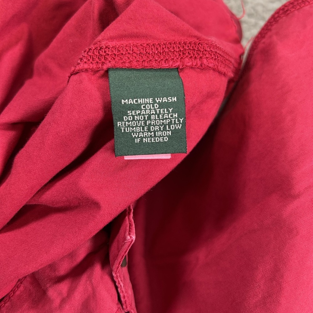 Lauren Ralph Lauren Pants Womens 12 Red Straight Leg Casual 100% Cotton Pockets - Picture 7 of 15